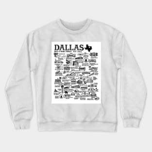 Dallas Texas Map Art Crewneck Sweatshirt